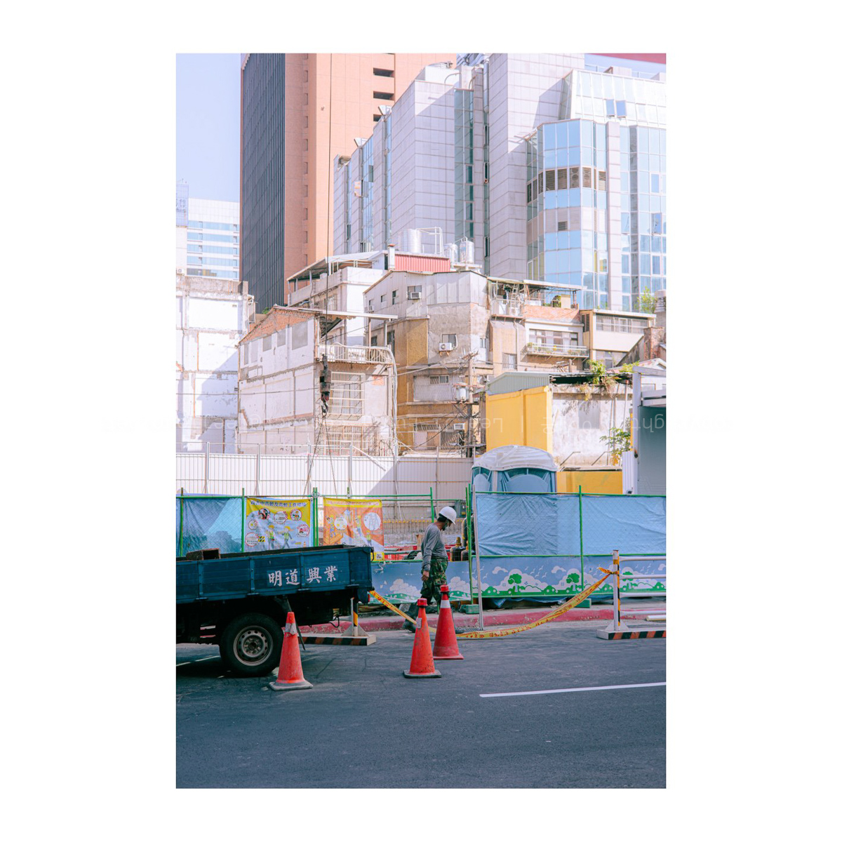 평면적인 건물배경