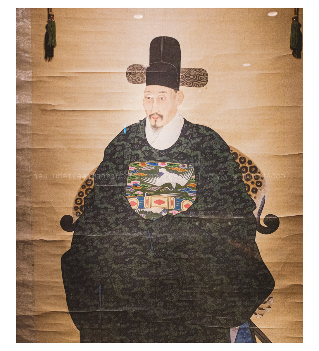 최석정 초상. 포인트는 등 뒤 호피거죽